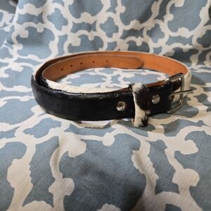 MENS LEATHER COWHIDE BELT SZ 42 REPLACEABLE BUCKLE WESTERN COWBOY RODEO BUCKLE